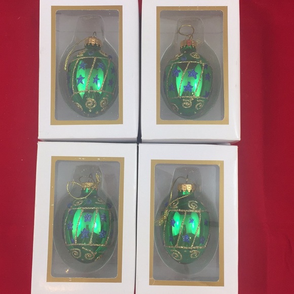 Vintage GKI/Bethlehem Glass Egg shaped embellished Christmas Ornament - Picture 6 of 6